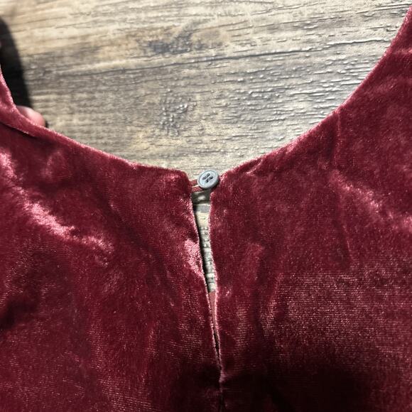 J Crew Womens Size 2 Velvet Sleeveless Tank Top Red Holiday Wine Preppy - Picture 6 of 6